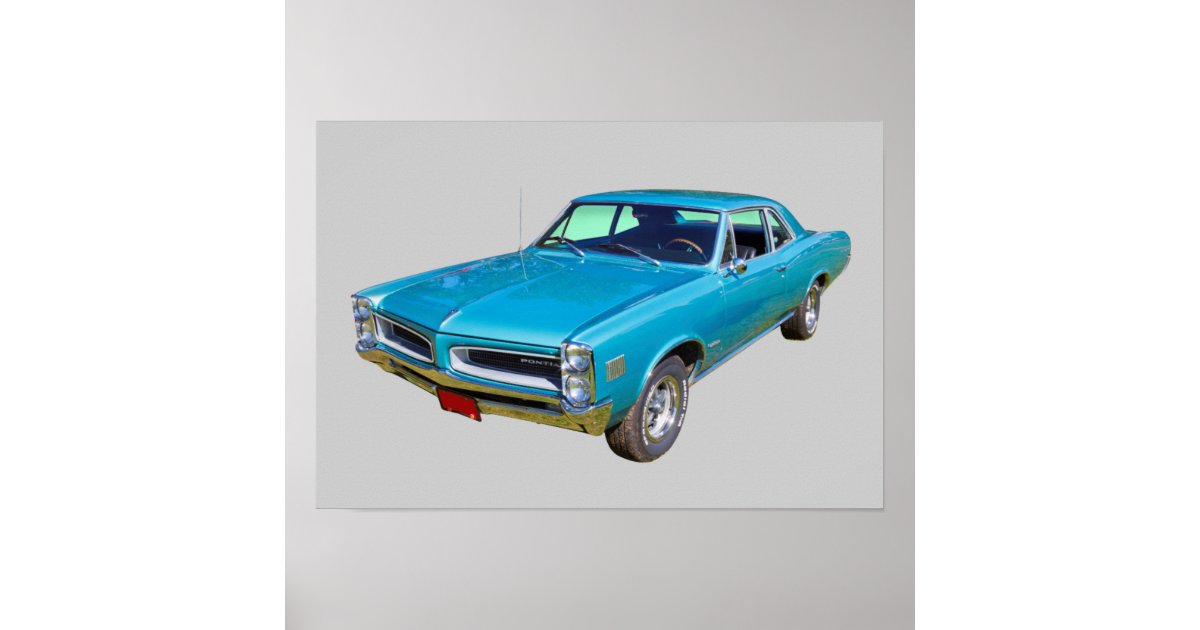 Blue 1966 Pontiac Le Mans Muscle Car Poster Zazzle Com