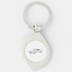 Blue 1967 Chevy Chevelle Illustration Keychain