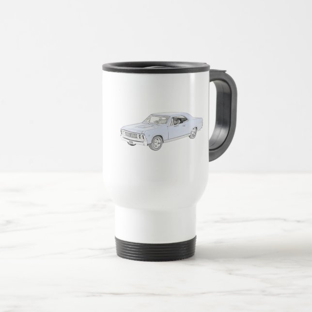 Blue 1967 Chevy Chevelle Travel Mug (Front Right)