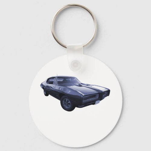 Blue 1968 Pontiac GTO Keychain