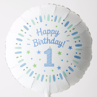 Blue 1st Birthday Balloon