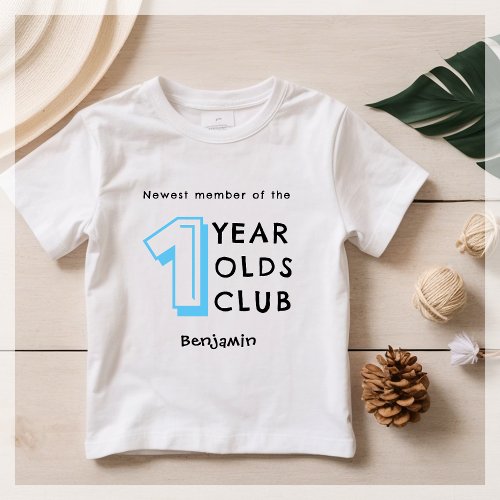 Blue  1st Birthday  Personalized Baby T_Shirt