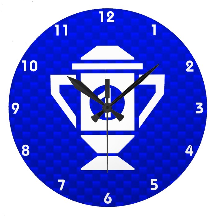 Blue 1st Place Trophy Wall Clocks