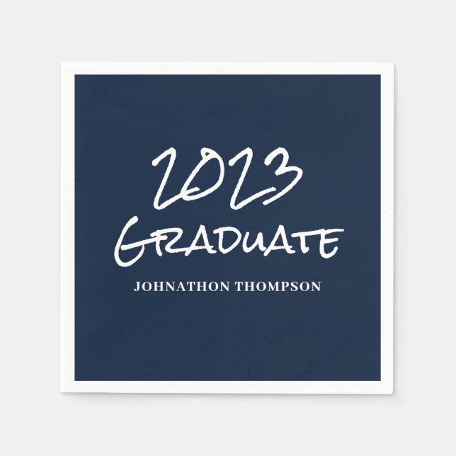 Blue 2023 Graduation Name  Napkins (Front)