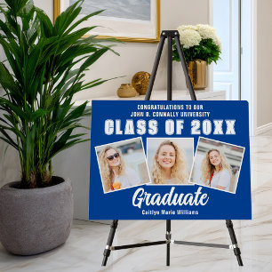 Blue 2026 Graduation 3 Photo Collage Party Foam Board