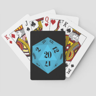Blue 20-Sided Dice Poker Cards
