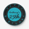 Blue 25th Birthday Party Personalized Paper Plates