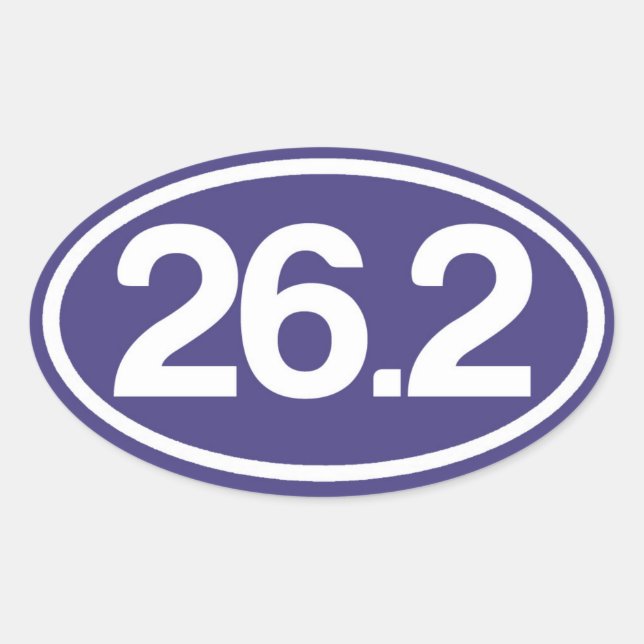Blue 26.2 Sticker (Full Marathon Sticker) (Front)