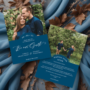 Blue 2 Photos Minimalist Be our Guest Quote  Save The Date