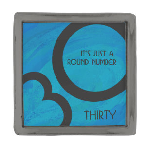 Blue 30 Decade Birthday Gunmetal Finish Lapel Pin