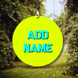 Blue 3D Black Modern Name Cool Chartreuse Wind Chime