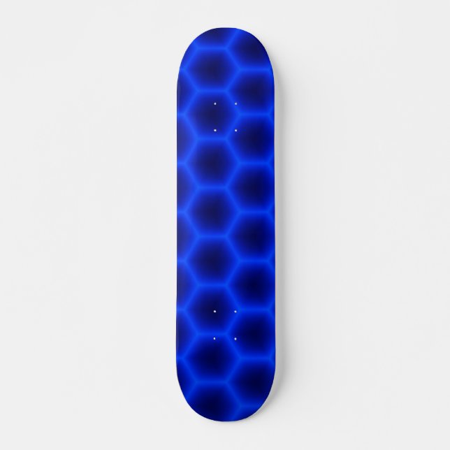 Blue 3D Honeycomb Skateboard Deck (Front)
