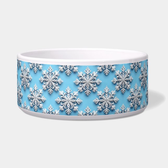 Blue 3d snowflakes bowl (Front)
