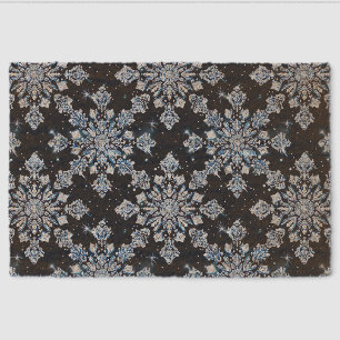 Blue 3d snowflakes fiber doormat