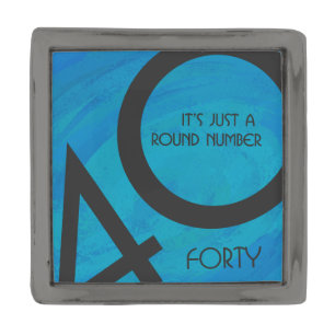 Blue 40 Decade Birthday Gunmetal Finish Lapel Pin