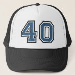 Blue 40th Birthday Party Trucker Hat<br><div class="desc">40th Birthday Party Hat celebrates turning 40 years old</div>