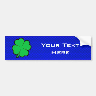 Blue 4 Leaf Clover Bumper Sticker