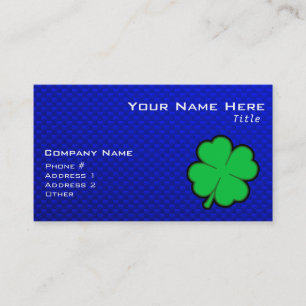 Blue 4 Leaf Clover Business Card
