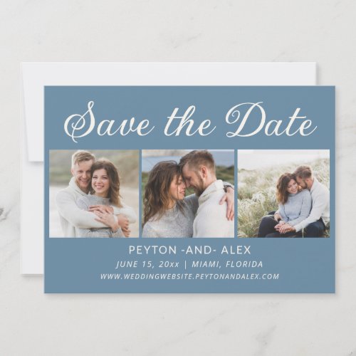 Blue 4_Photo 2_Sided Wedding Save Date  Save The Date