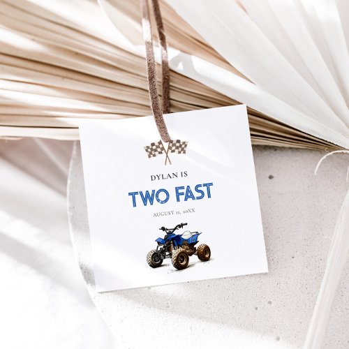 Blue 4 Wheeler Favor Tags