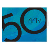 Blue 50 Decade Birthday Cards (Front Horizontal)