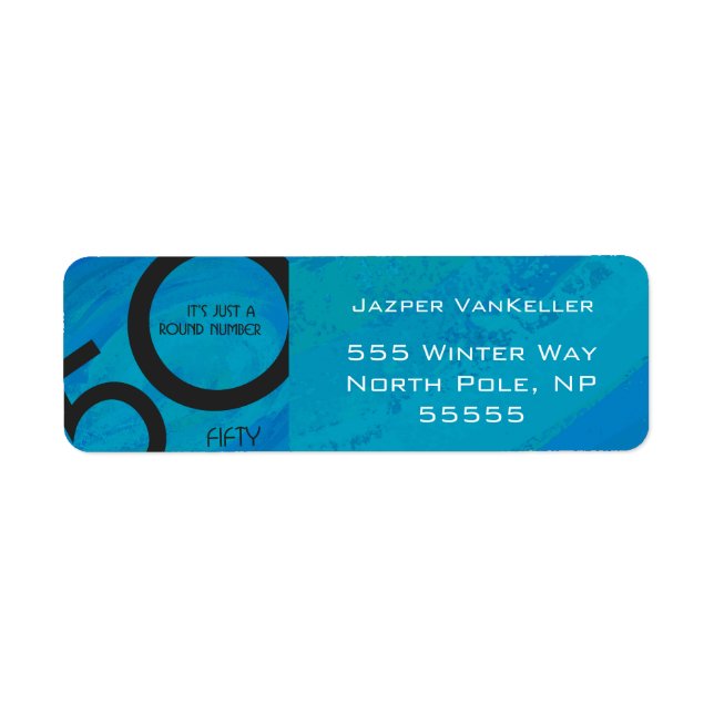 Blue 50 Decade Birthday Label (Front)