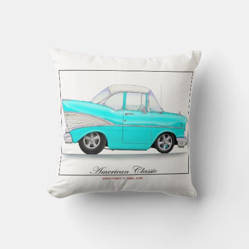 Blue 57 Chevy Pillow