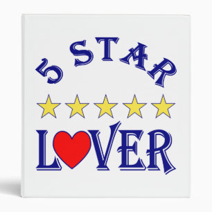 Blue 5 Star Lover 3 Ring Binder