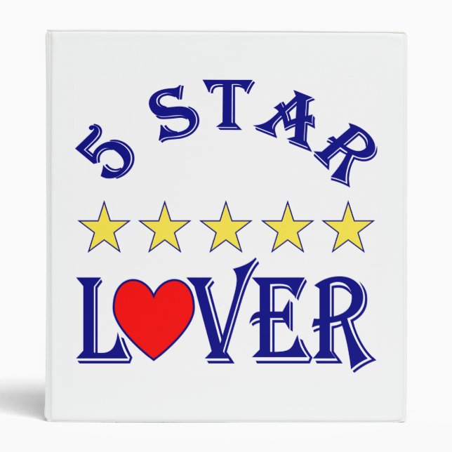 Blue 5 Star Lover 3 Ring Binder (Front)