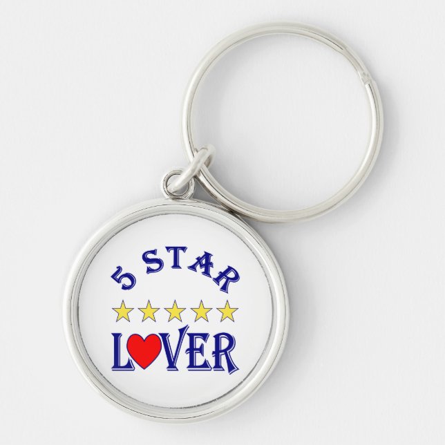 Blue 5 Star Lover Keychain (Front)