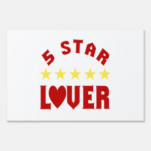 Blue 5 Star Lover Yard Sign
