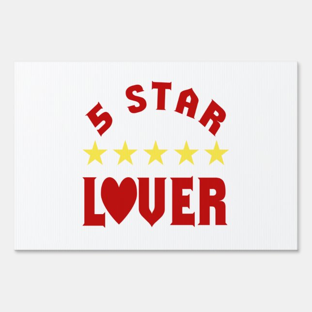 Blue 5 Star Lover Yard Sign (Front)