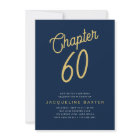 Blue 60th Birthday Gold Script 60
