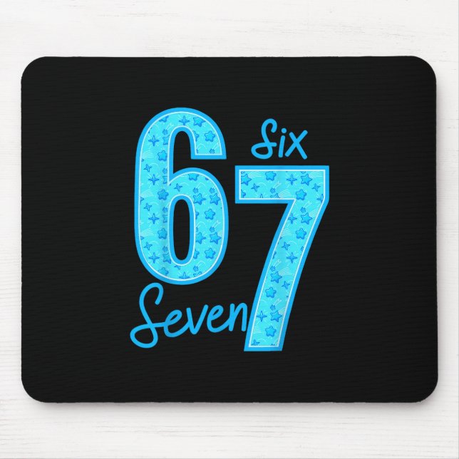 Blue 67 Funny Meme  Mouse Pad (Front)