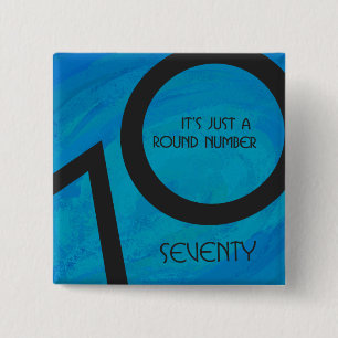 Blue 70 Decade Birthday Button