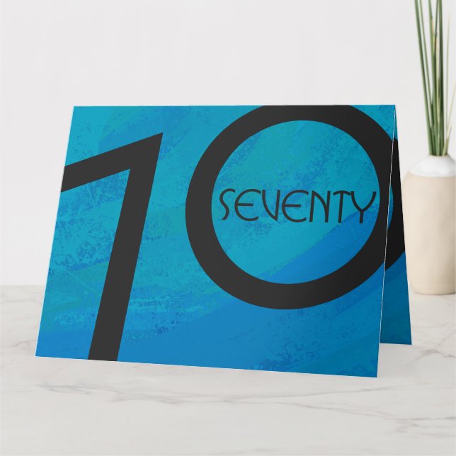 Blue 70 Decade Birthday Card (Front)