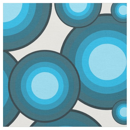 Blue 70's year circle fabric