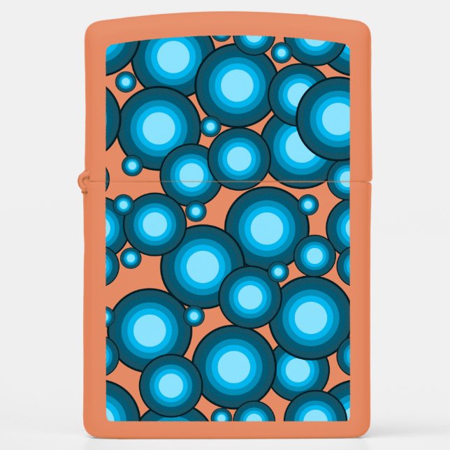 Blue 70's year circle zippo lighter (Front)