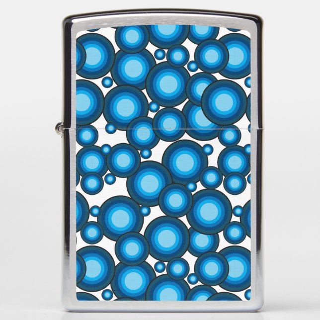 Blue 70's year circle zippo lighter (Front)