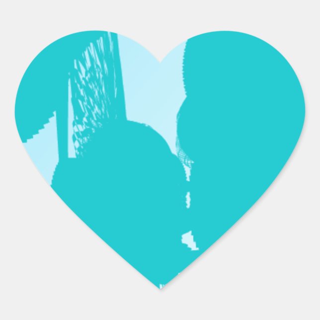 blue 7748 abstract art heart sticker (Front)