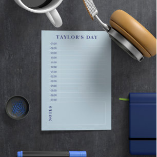 Blue 7 AM - 7 PM Daily Planning Post-it Notes