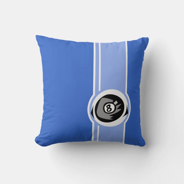 Blue 8 ball throw pillow (Front)