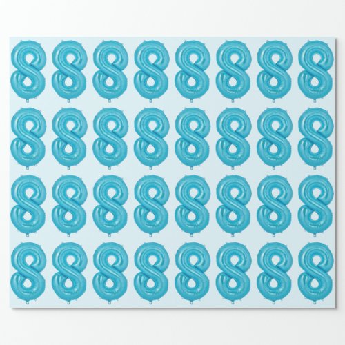 Blue 8 Balloon Wrapping Paper