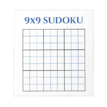 Abstract Blue 4x4 Sudoku Template Notepad