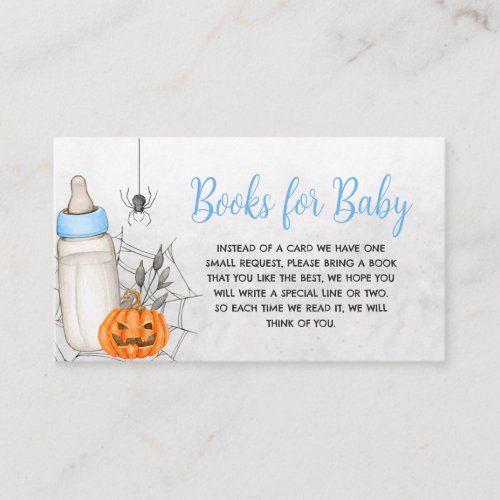 Blue A Baby is Brewing Baby Shower Books for Baby Enclosure Card
