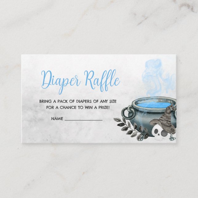 Blue A Baby is Brewing Baby Shower Diaper Raffle Enclosure Card (Front)