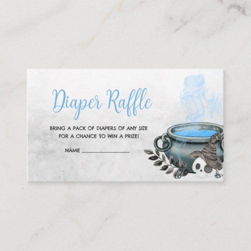 Blue A Baby is Brewing Baby Shower Diaper Raffle Enclosure Card