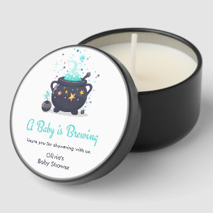 Blue A Baby is Brewing Halloween Baby Shower Mini Candle Favors