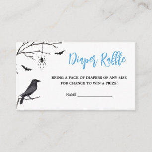 Blue A Baby is Brewing Halloween Diaper Raffle Enclosure Card