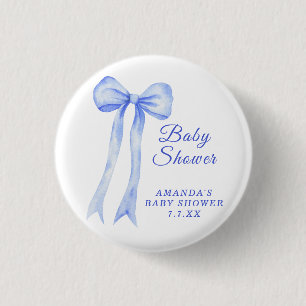 Blue a Bow It's a Boy Baby shower Button